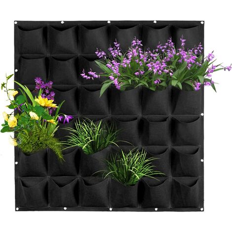 Sacs de plantation muraux à suspendre 7 poches à suspendre verticalement pour plantes aromatiques de fraises ou de jardin décoration de maison 