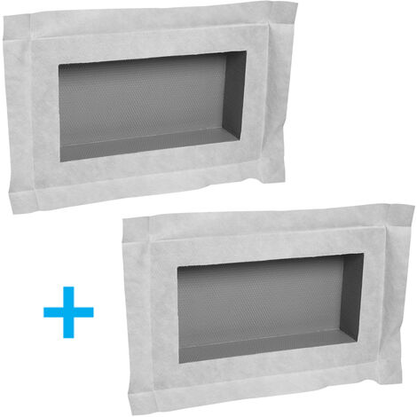 Set di 2 nicchie doccia piastrellabili - dimensioni interne 40 x 20 cm - 9 cm di profondità