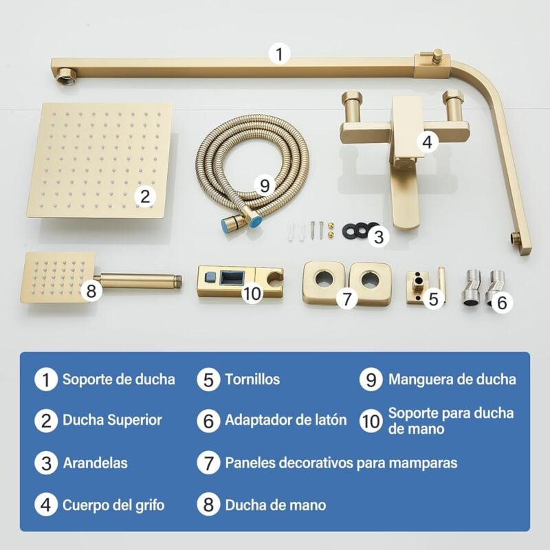 Robinet De Douche En Nickel Brossé, Valve Brute Incluse