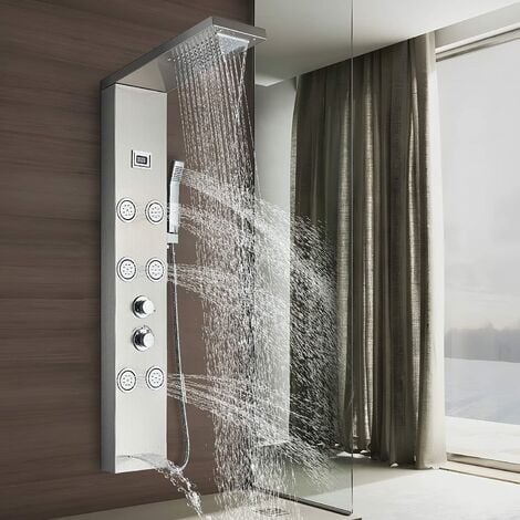 Panneau de colonne de douche en acier avec mélangeur de cascade d