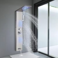 Suguword – Colonne de douche hydromassante en acier inoxydable 304 – Hauteur 110cm – Jets de massage réglables – Pommeau cascade LED
