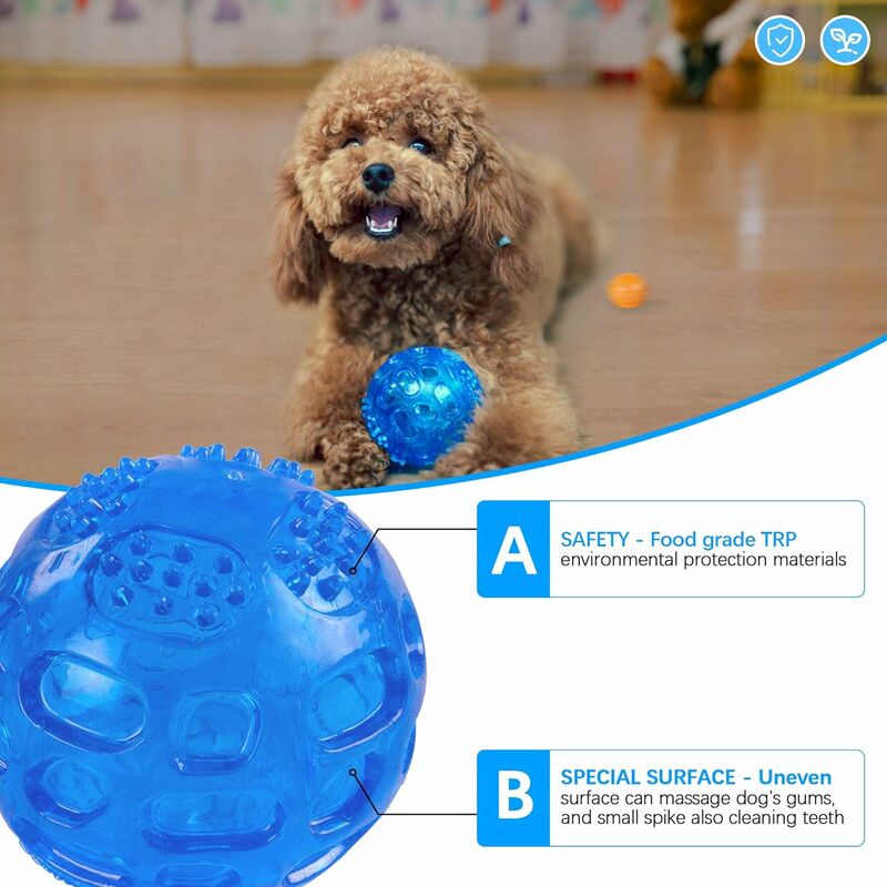 3Pcs Dog Toy Shaped Hard Rubber Chew Toy with Convex Design, Strong,  Interactive, for Large Small Dogs, Cleans Teeth and Massages Gums 