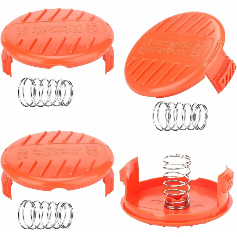 4Pcs Trimmer Coil Set Cover Spring For Black Decker Lawn Black And