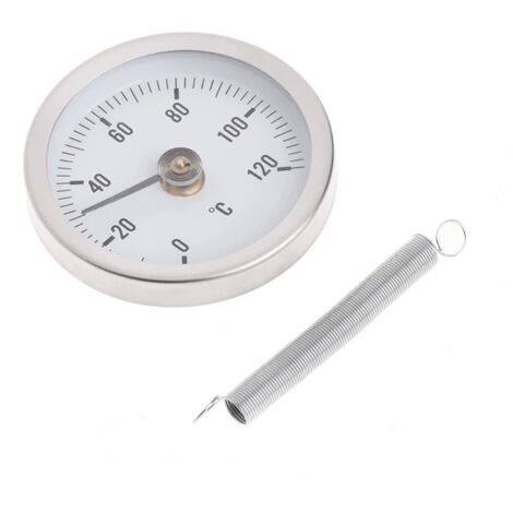 63mm Dial Bimetal Thermometer Stainless Steel Clip Spring Hose Temperature  Test Gauge 0-120 Degree