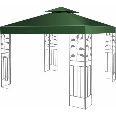 Stück 4 Set Seitenteile 4er m, in 3x3 g/m² 160 zu grau, aus Bezug Florenz grau, Pavillon Polyester,