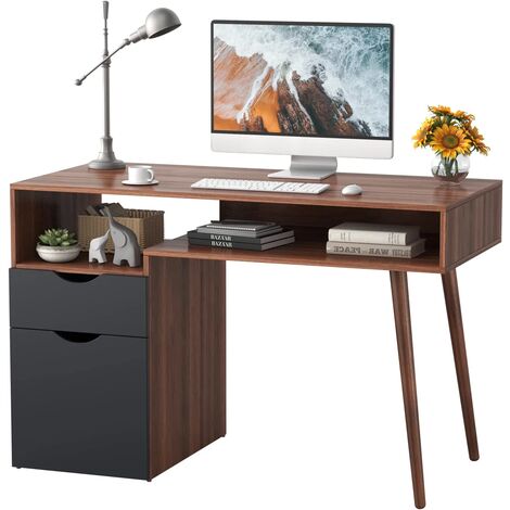 PC-Tisch 135 cm Arbeitstisch ca. FMD Bürotisch Eiche BOLTON Schreibtisch