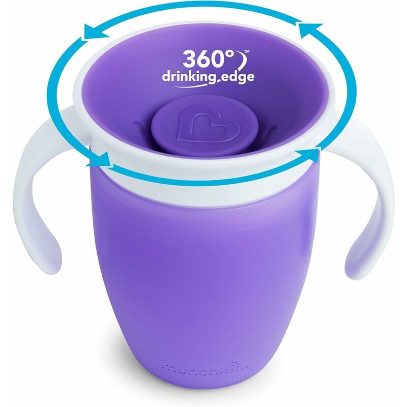 Munchkin Tasse d'Apprentissage Miracle 360, Tasse qui Change de Couleur  pour Bébé et Nourrisson, Antifuites sans BPA, Compatible Lave-Vaisselle,  Verre Bébé 12 mois et plus - 266 ml, rose : : Bébé