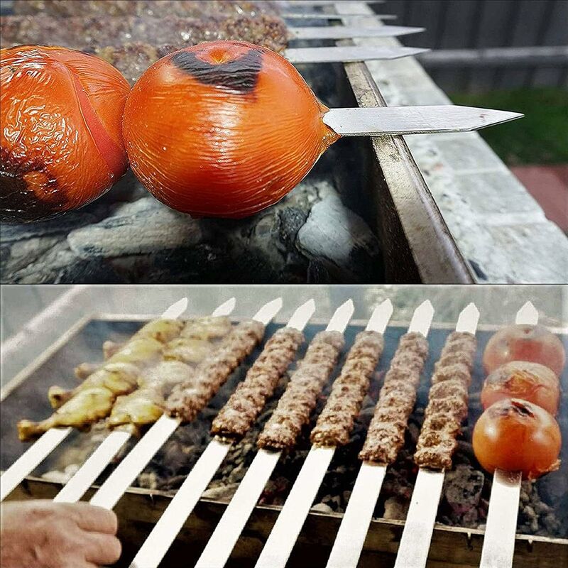 YIDOMDE 8 Pièces Brochettes pour Barbecue Inox, Pique a brochette