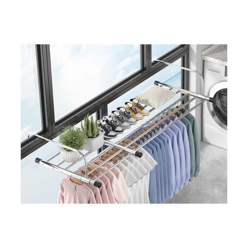 Metaltex Tec Concerto Slim Corde à linge 3 hauteurs 9,5 m