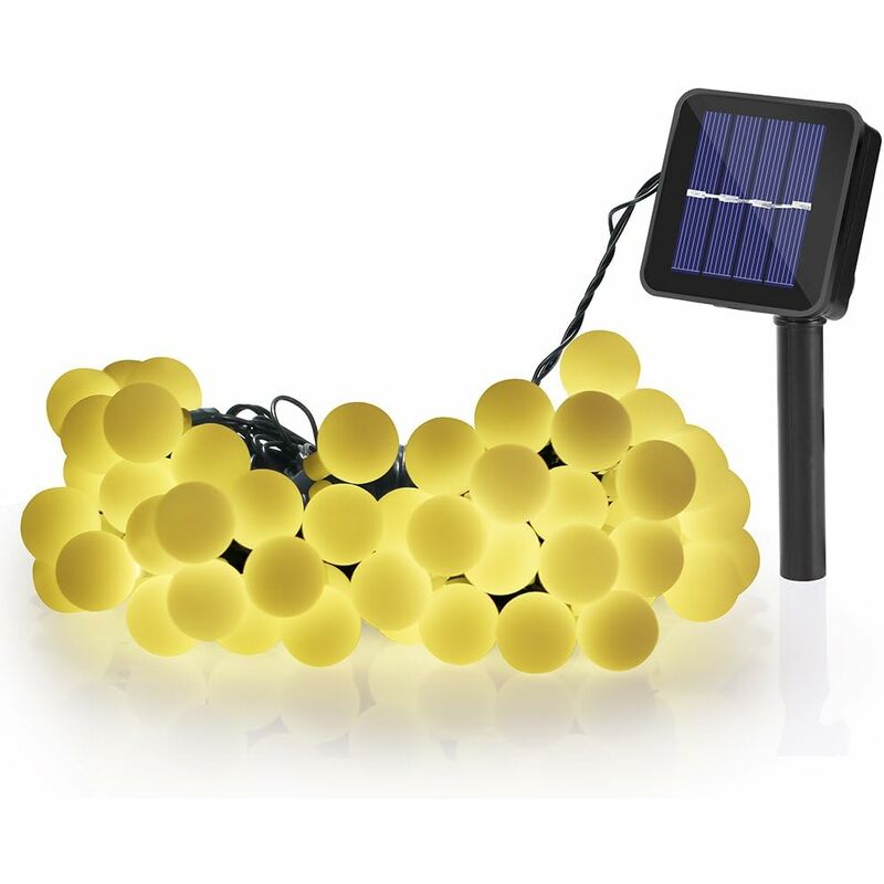 YIDOMDE Guirlandes lumineuses solaires d'extérieur, 50 LED, 8 modes, boules  de cristal, étanches, pour l'extérieur/l'intérieur, le jardin, le balcon