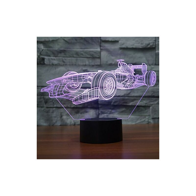 YIDOMDE Lampe de bureau LED 7 couleurs changeantes nuit (voiture de course  F1) [Classe d'efficacité