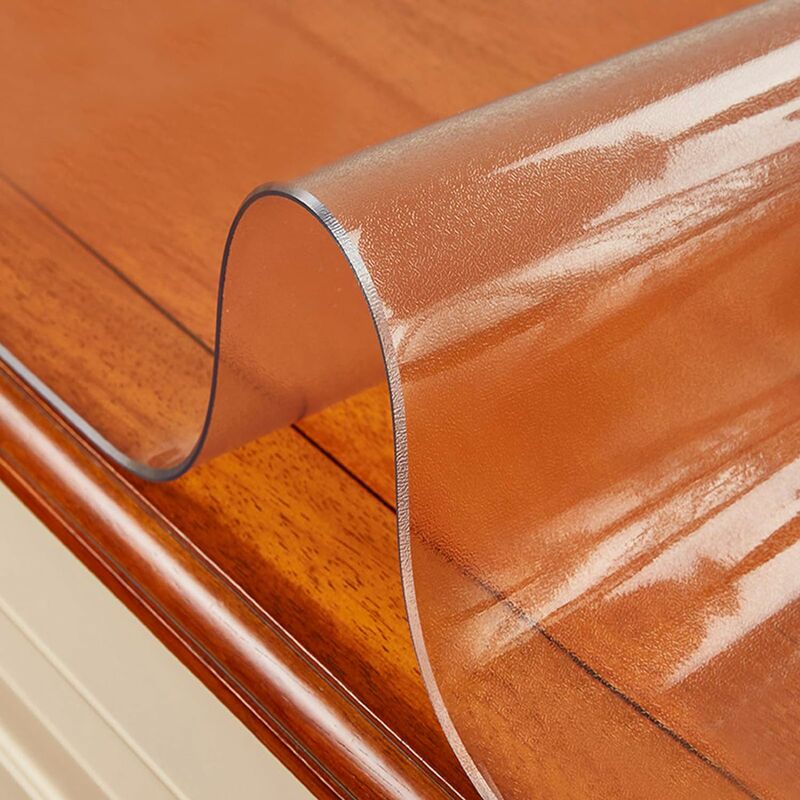 YIDOMDE Nappe Transparente Rectangulaire en Verre Souple en PVC,Protection  de Table de 1.5mm,Nappe Étanche/Anti-Huile,pour Tables Basses,Bureau,Tapis  de Sol Antidérapants (90x160cm/35x63in)