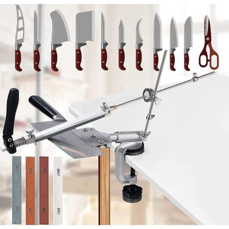 VEVOR Kit d'affûtage de couteaux, système d'affûtage de couteaux à angle  fixe avec rotation