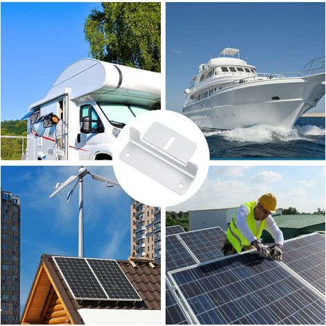 Support de panneau solaire inclinable réglable pour panneau solaire 100 W  Support de panneau solaire en aluminium pour bateau, camping-car, toit