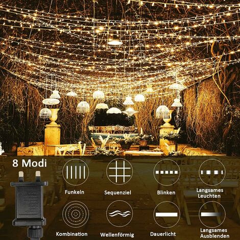 PBD Rideau Lumineux, Guirlandes Lumineuses 300 Led 3m*3m,8 Modes  D'Eclairage, Basse Tension 31v, Decoration De Fenêtre, Noël, Mariage,  Anniversaire, Maison, Patio, Etanche Ip44