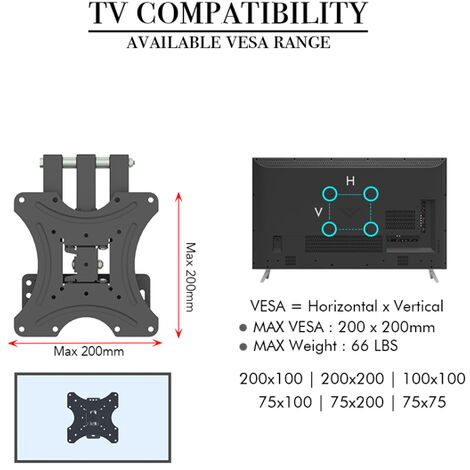 YIDOMDE Support Mural TV 32-70 Pouces Orientable et Inclinable, Support TV  Mural LED LCD Incurvée