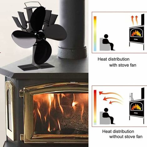 VEVOR Ventilateur de poêle à bois alimenté par la chaleur, ventilateurs de  cheminée silencieux pour poêle
