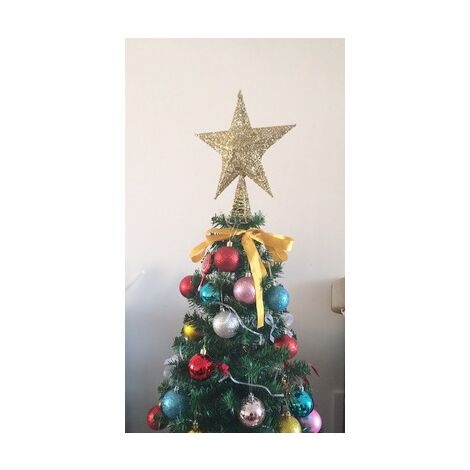 Lumières Du Haut Sapin De Noël Fer Forgé Cime D'arbre Étoile Éclairée Forme  Fée