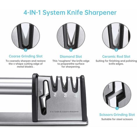 LTS FAFA Aiguiseur Couteaux 4 en 1, Affûteur de Couteaux Professionnel  Affutage Couteaux, Affûteurs Manuels Knife