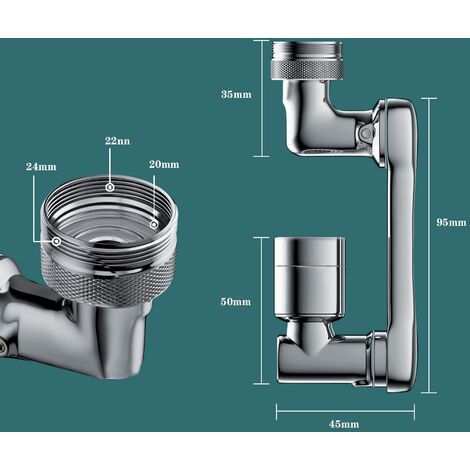 Tuyau de douche rallonge bras d'extension pour robinet 1/2 ou 3/4 (tuyau  de longueur 20 cm 3/4) : : Bricolage