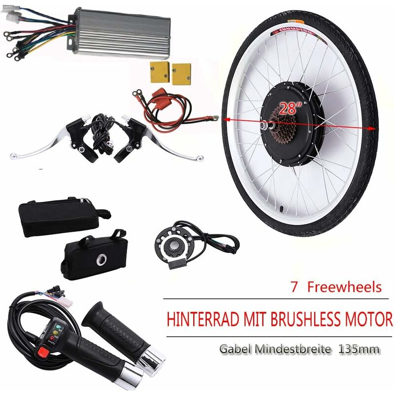 Kit de bicicleta eléctrica Kit de conversión de bicicleta eléctrica Kit de conversión de bicicleta eléctrica para rueda (48V 28'' 1000W)