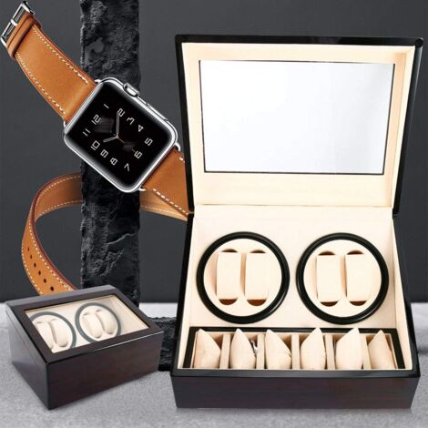 4+6 relojes Enrollador de relojes automático Enrollador de relojes de madera Caja de reloj Caja de reloj Vitrina (1/5)