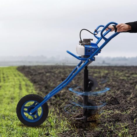 63CC Excavadora de Postes 3HP Motor a Gas Barrena de tierra con broca de 11" para perforación de vallas Jardín Plantación de árboles (Azul) (1/5)