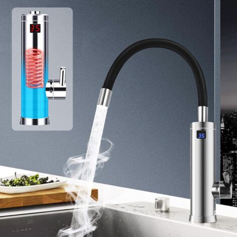 Grifo De Cocina Extensible Con Pantalla LCD - Acero Inoxidable, Gira 360°, Ideal Para Pequeños Depósitos