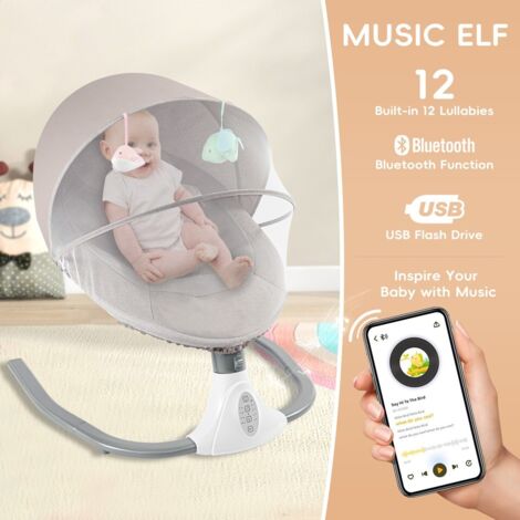 Cuna Mecedora Eléctrica Para Bebés 0-18 Meses: Se Balancea Sola, Tiene Música Bluetooth, Mosquitera Y Es Plegable – Práctica Y Segura