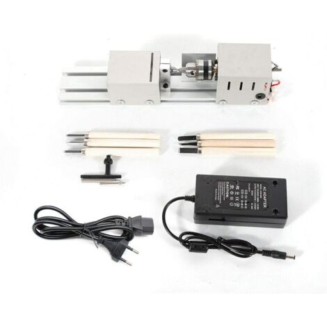 Mini torno de 100 W - Para trabajar la madera - Herramienta de pulido para trabajar la madera - Mini perlas - Herramienta de pulido giratoria