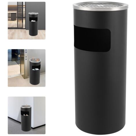 Papelera de pedestal 30L Papelera de interior/exterior con cenicero Papelera de pedestal