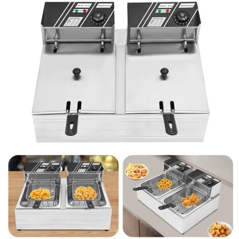 Freidora Doble 12L Acero Inoxidable Gastro Zona Fría Fritose