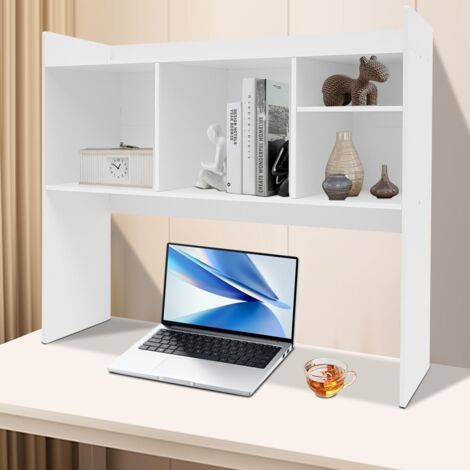 Soporte de escritorio Organizador de escritorio Soporte de escritorio 1 grande 5 pequeños 6 compartimentos Estante de escritorio Estante de escritorio-Blanco (1/5)