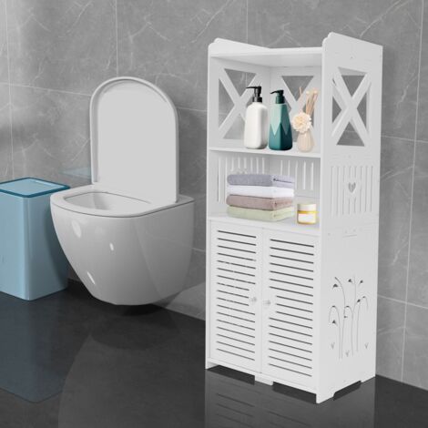 Mueble de baño Estantería 90x40x25cm Estantería con puerta Estantería vertical Estantería cubo Estantería de almacenaje Blanco