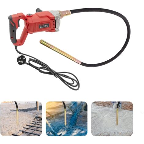 Vibrador de hormigón, vibrador eléctrico de hormigón, 1100 W, 220 V, con varilla ondulada de 2 m, herramientas para hormigón, botella vibradora portátil, vibrador de hormigón para la construcción de p