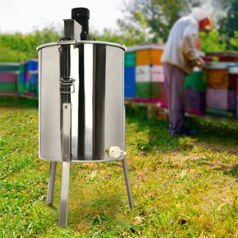 Centrífuga eléctrica para miel de 140 W, centrífuga apícola de acero inoxidable para miel en panales de 8 cuadros, extractor eléctrico de miel