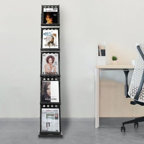 Expositor plegable para revistas con varios niveles Expositor para folletos y periódicos