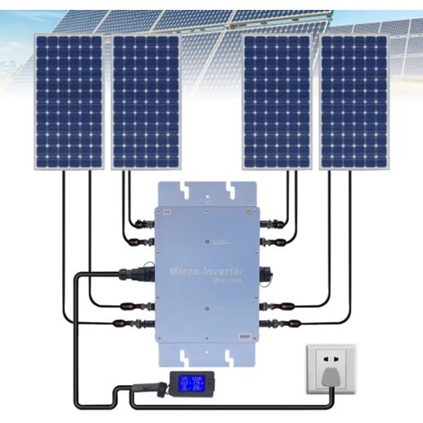 1200 W WVC Centralita para balcón Inversor de módulo Microinversor 4x MPP Tracker 220 V
