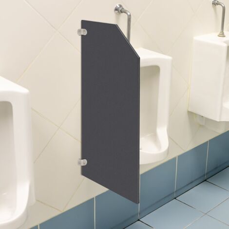 Separador de urinarios biselado de 40 x 90 cm, separador de urinarios mural para hombres (fijaciones incluidas), pantalla de urinario de PVC impermeable, adecuado para colegios, centros comerciales y 
