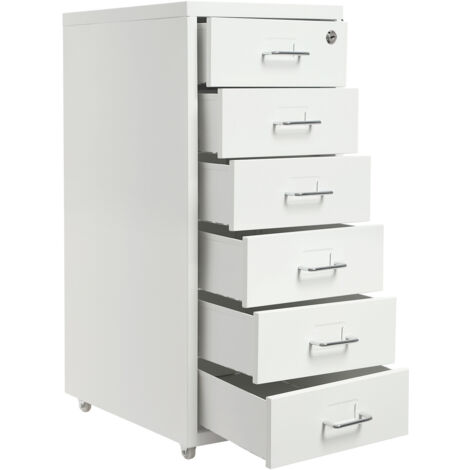 Armario archivador de 6 cajones con cerradura, archivadores metálicos para oficina en casa - Archivador vertical, archivador metálico, archivador (1/5)