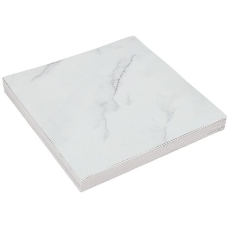 Lote de 32 baldosas adhesivas grises y blancas, baldosas de vinilo marmolado impermeables para baño, cocina, salón, dormitorio, suelo laminado, revestimiento adhesivo, linóleo, 30 x 30 cm.