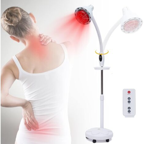 Lámpara de calor infrarroja de 275 W con soporte, terapia de luz roja, temperatura ajustable de 8 a 70 °C, con mando a distancia y función de temporizador para aliviar el dolor muscular.