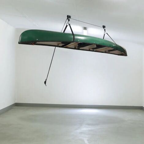 Soporte de techo para kayak de dos piezas con gancho de suspensión para garaje soporta hasta 125,66 libras.