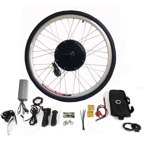 Kit de conversión de bicicleta eléctrica, 28 pulgadas, 48 V, 1000 W, kit de  conversión de bicicleta eléctrica para frenos de disco de rueda trasera