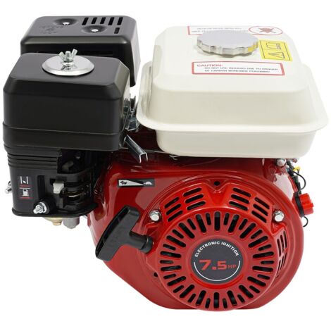 Motor de gasolina, 7,5 CV, 5,1 kW, motor de repuesto, motor de gasolina, motor de 4 tiempos, inclinado 25°, monocilíndrico con alarma de aceite