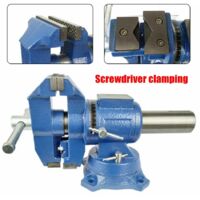 Tornillo de banco giratorio profesional de 125 mm, giratorio 360°, tornillo de banco versátil de 5 pulgadas (15 kg), ancho de sujeción, azul