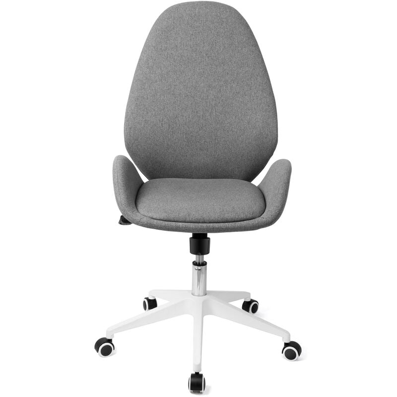 Silla de oficina, silla de oficina ergonómica de tela, silla giratoria moderna sin reposabrazos, función de inclinación, altura ajustable, silla de escritorio para el hogar y la oficina - gris