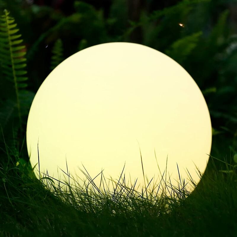 Luces solares al aire libre, bola solar de 30 cm para jardín, con 9 modos de iluminación, lámpara solar LED impermeable IP68 de 1200 mAh para piscina