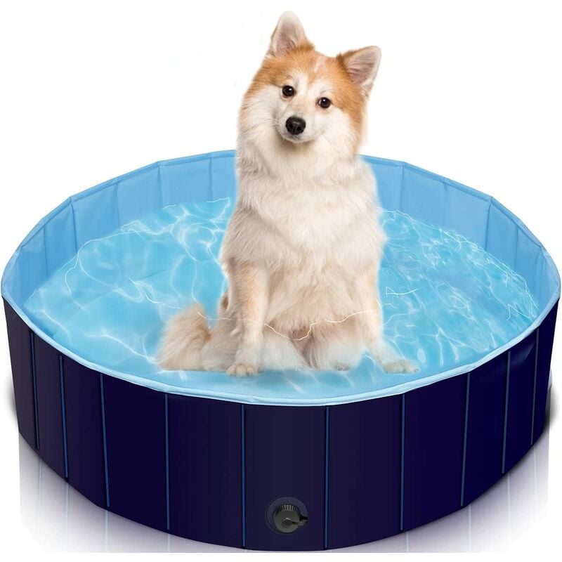 Piscina para perros de 120x30cm, bañera plegable para perros, gatos, niños, 100% segura y no tóxica, PVC, antideslizante, duradera, para uso en exteriores o interiores