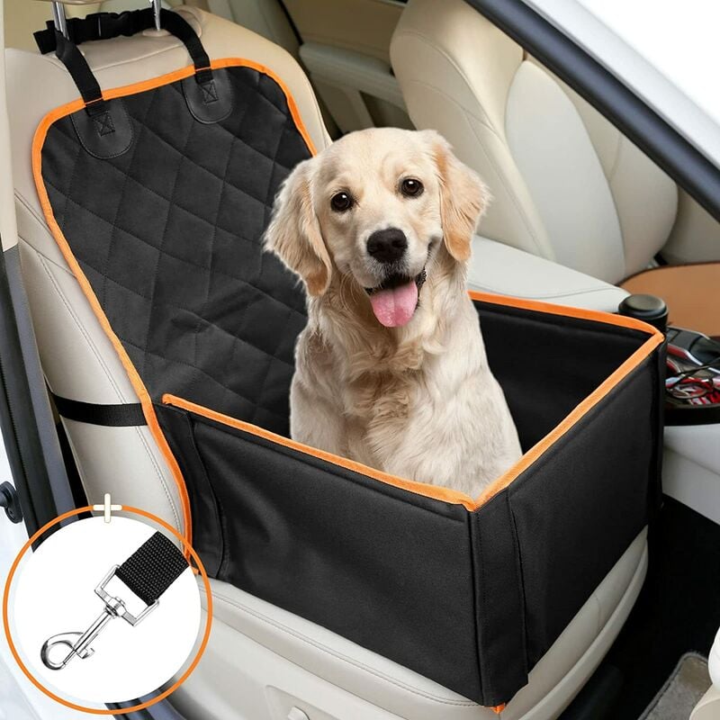 Bolsa de transporte para perros y gatos, asiento trasero de coche para perros, funda de asiento de coche resistente para perros con cinturón de seguridad Oxford transpirable e impermeable para perros medianos/pequeños